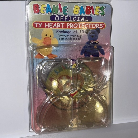 BEANIE BABIES HEART PROTECTORS QTY 10 PLASTIC TAG TABS OFFICIAL TY PRODUCT 1998 - Picture 4 of 15